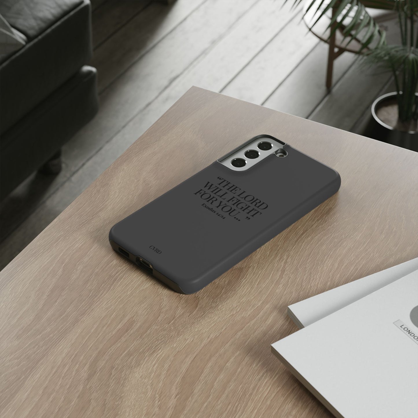 "Silent Strength" - Black Phone Case (Exodus 14:14)