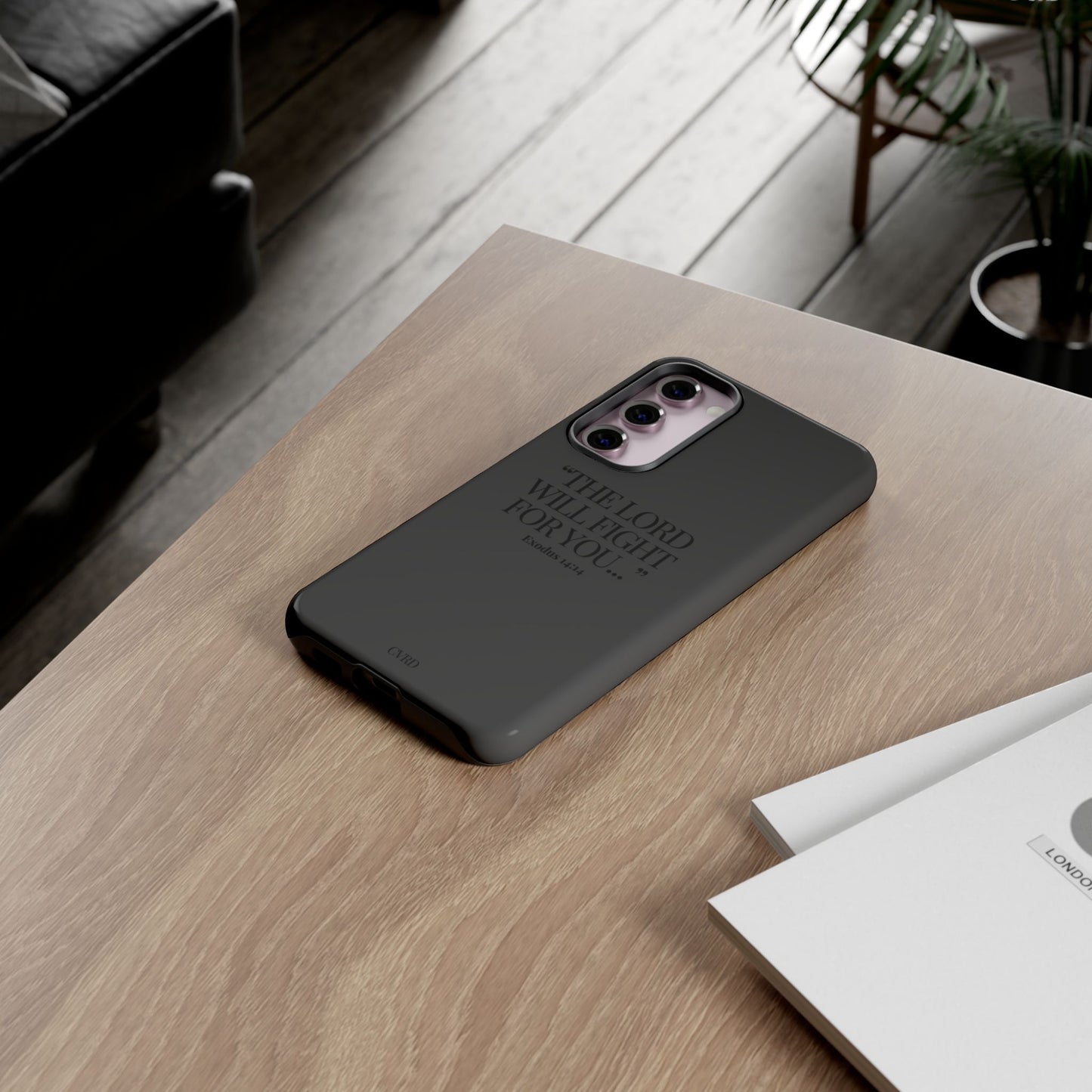 "Silent Strength" - Black Phone Case (Exodus 14:14)