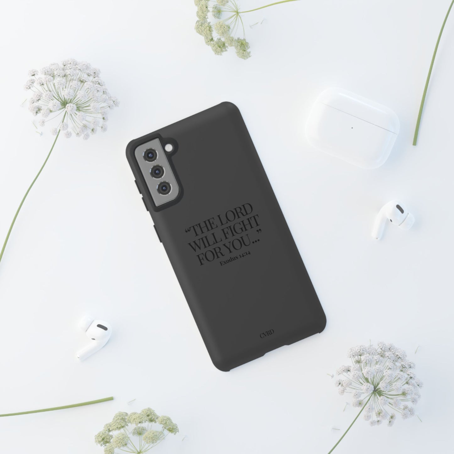 "Silent Strength" - Black Phone Case (Exodus 14:14)