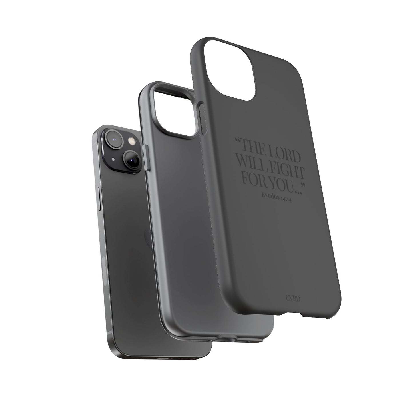 "Silent Strength" - Black Phone Case (Exodus 14:14)