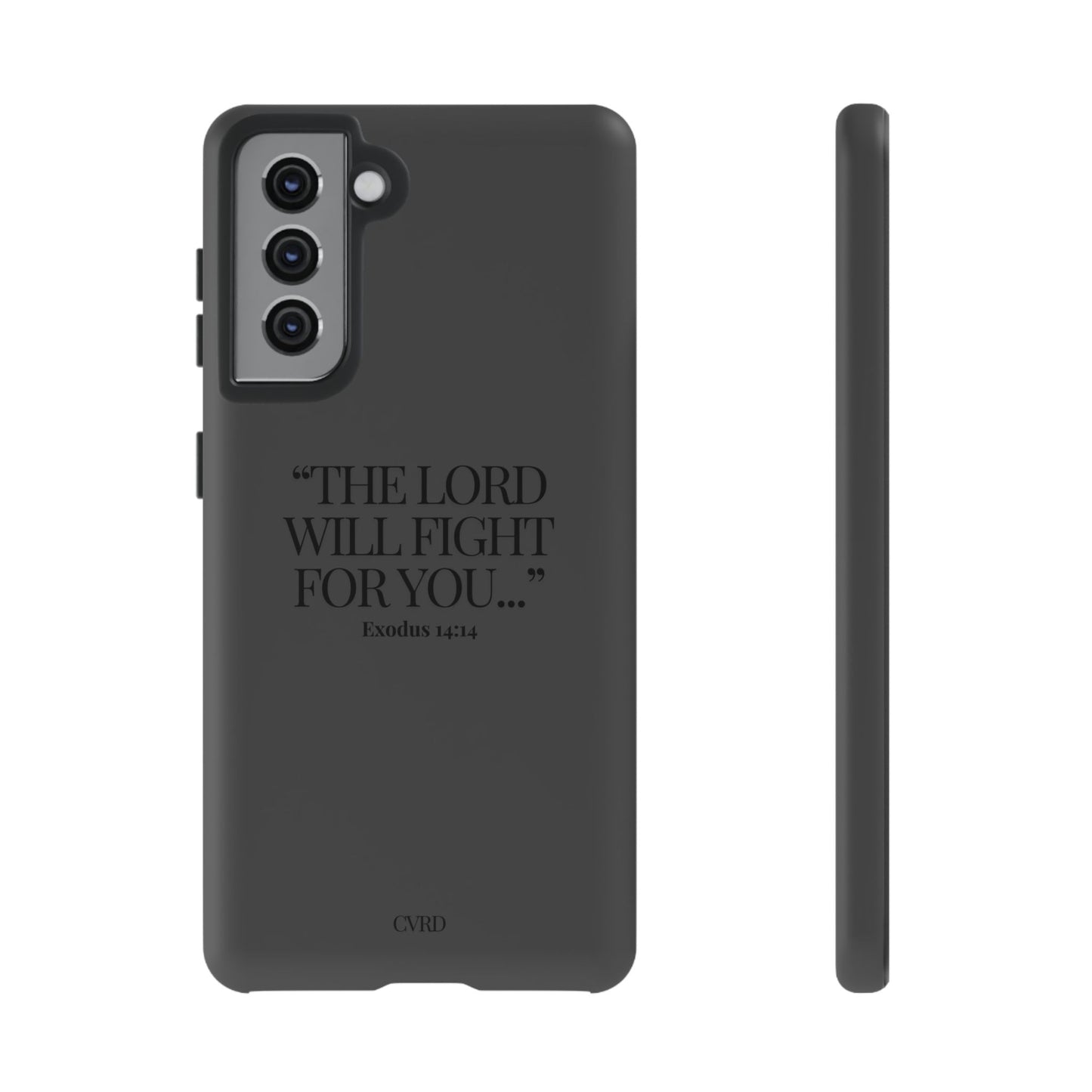 "Silent Strength" - Black Phone Case (Exodus 14:14)