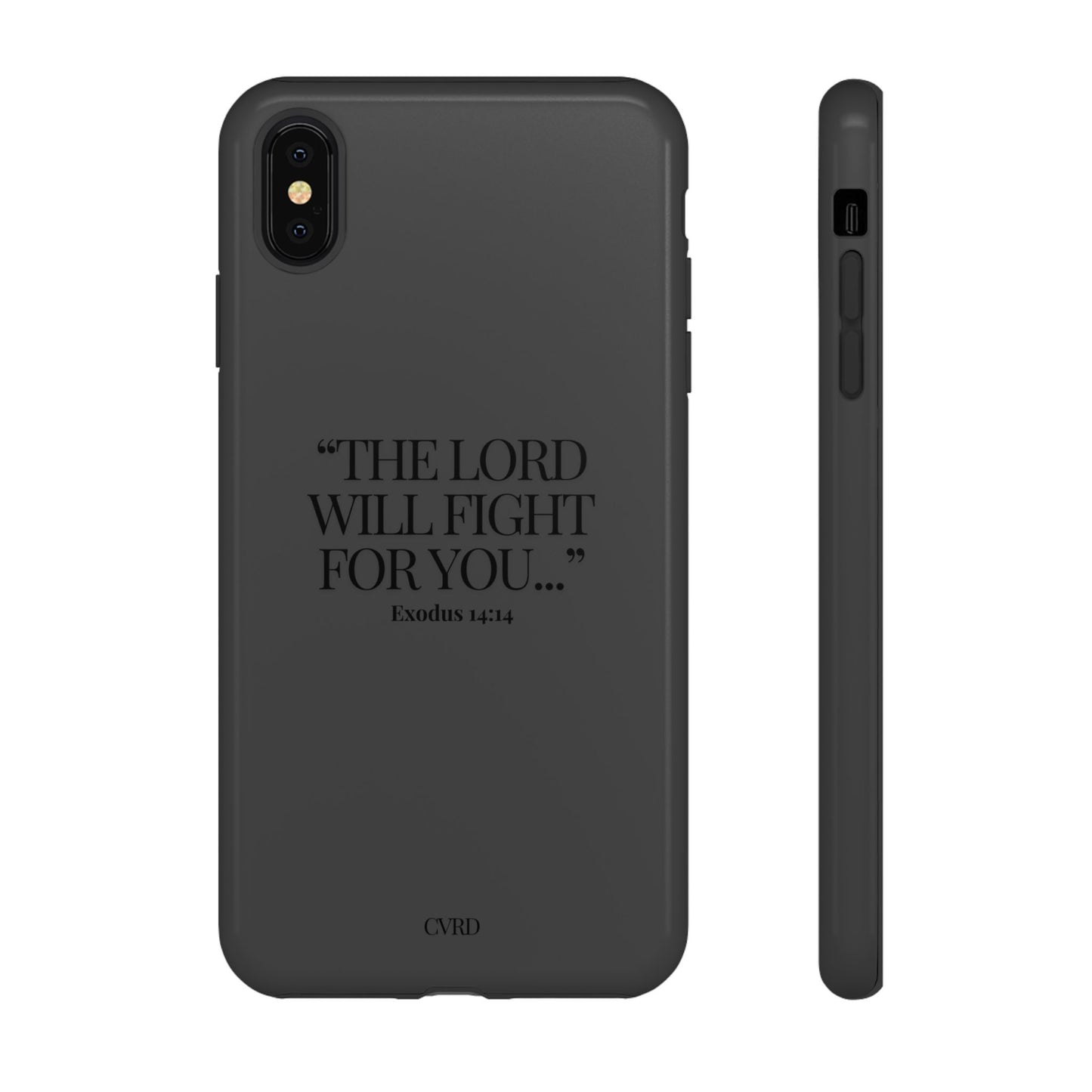 "Silent Strength" - Black Phone Case (Exodus 14:14)